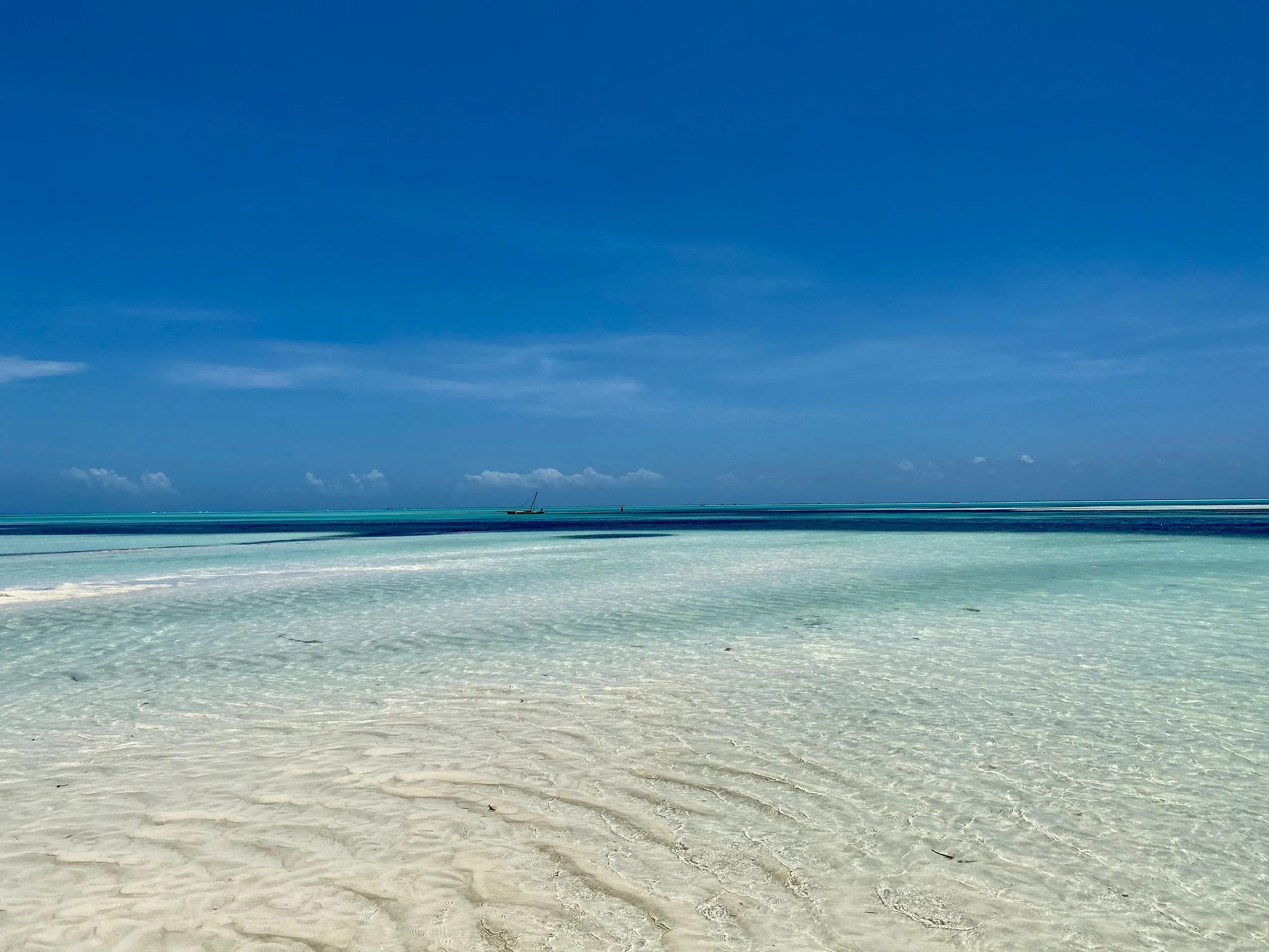 Turquoise lagoon and sandbank off Zanzibar